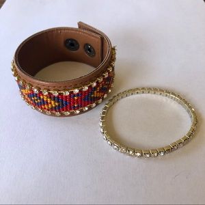 HP🌟2 Pack Bracelet Aztec Pattern and Gem Stretch